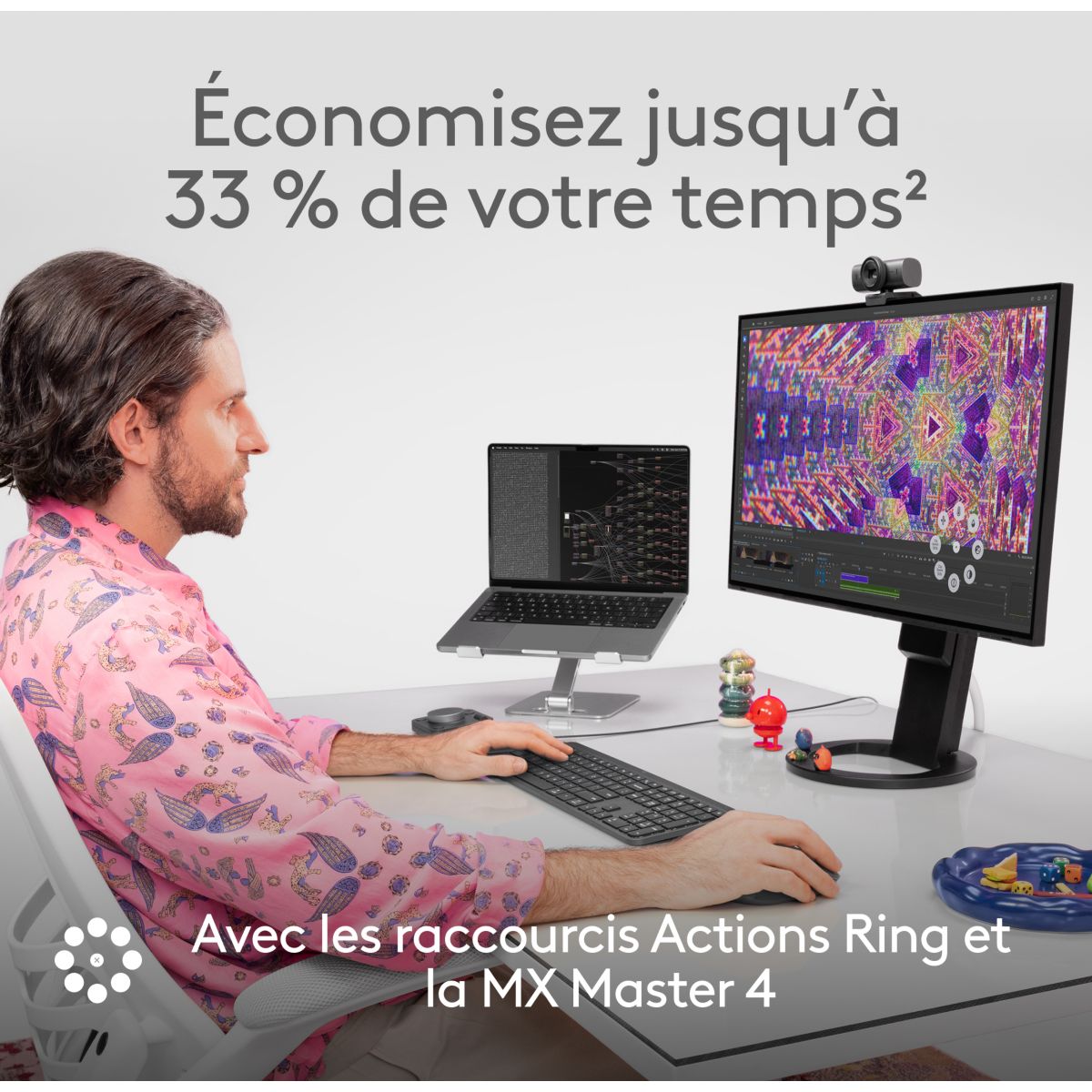 Souris sans fil rechargeable Souris sans fil rechargeable MX Master 4 graphite + 2 mois Adobe couleur unique, LOGITECH