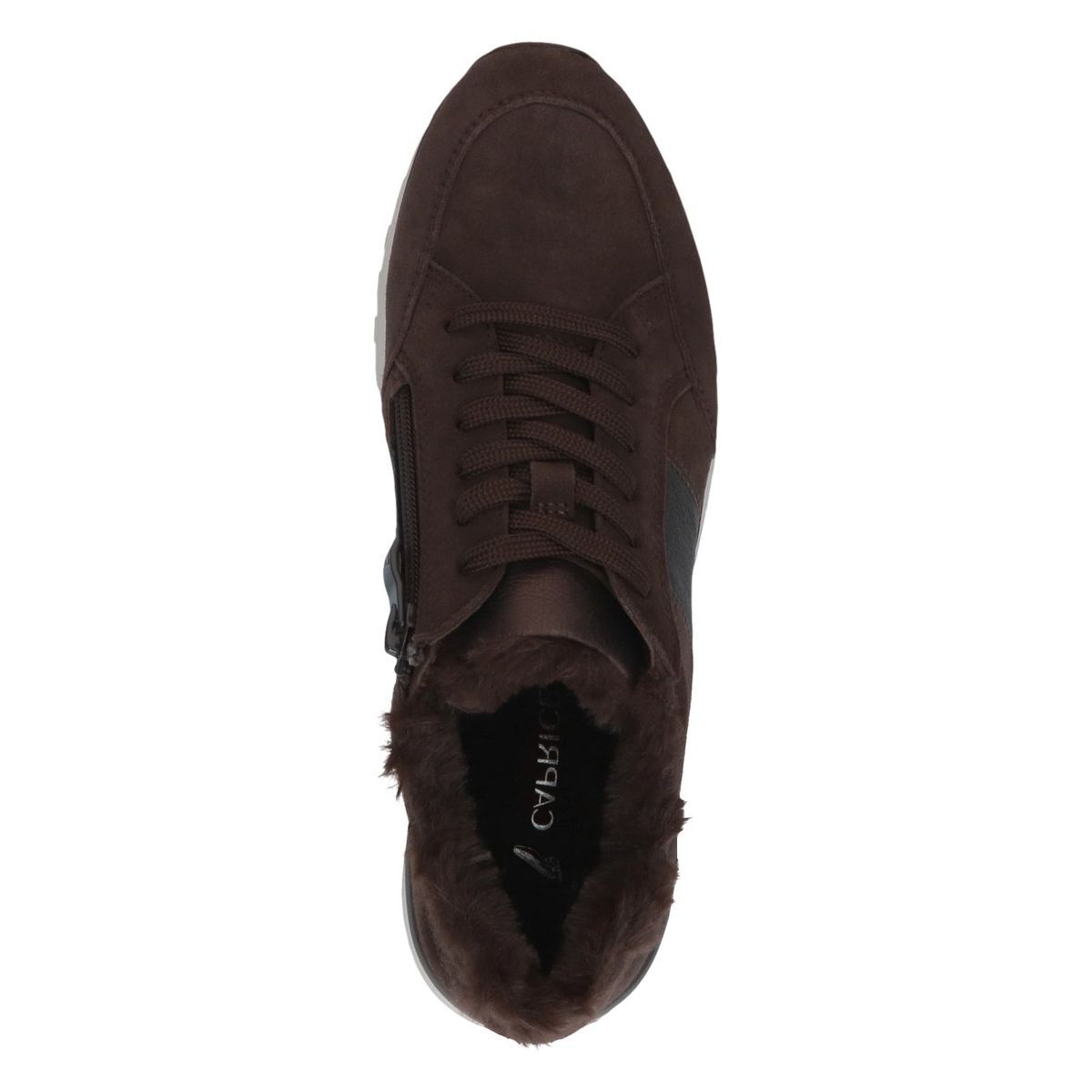 Basket en cuir marron foncé combiné, CAPRICE