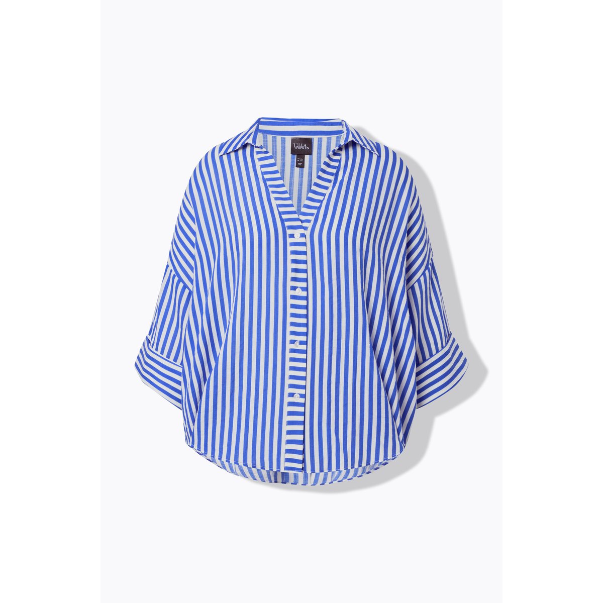 Chemisier oversize à rayures bleu azur, ULLA POPKEN