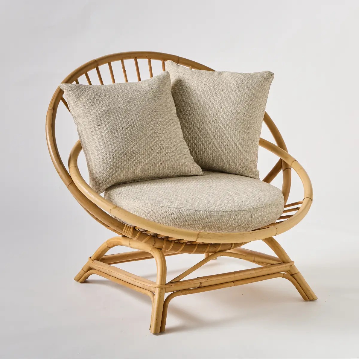 Fauteuil coquille en rotin MIAMI bois fonce, KOK