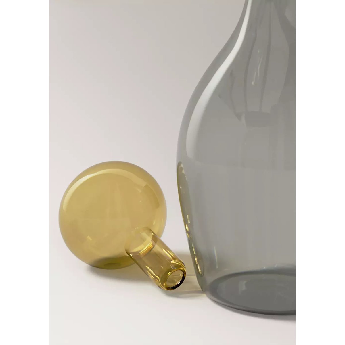 Vase 100 % verre avec bouchon gris, MANGO HOME