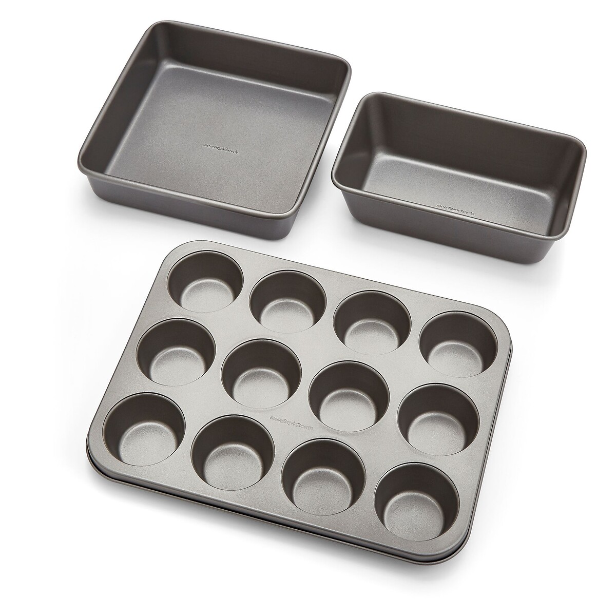 3-Piece Muffin & Cake Tin Set grey, MORPHY RICHARDS
