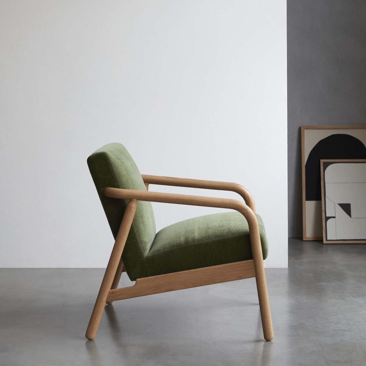 Fauteuil en Tissu massif, AXEL vert, TIKAMOON