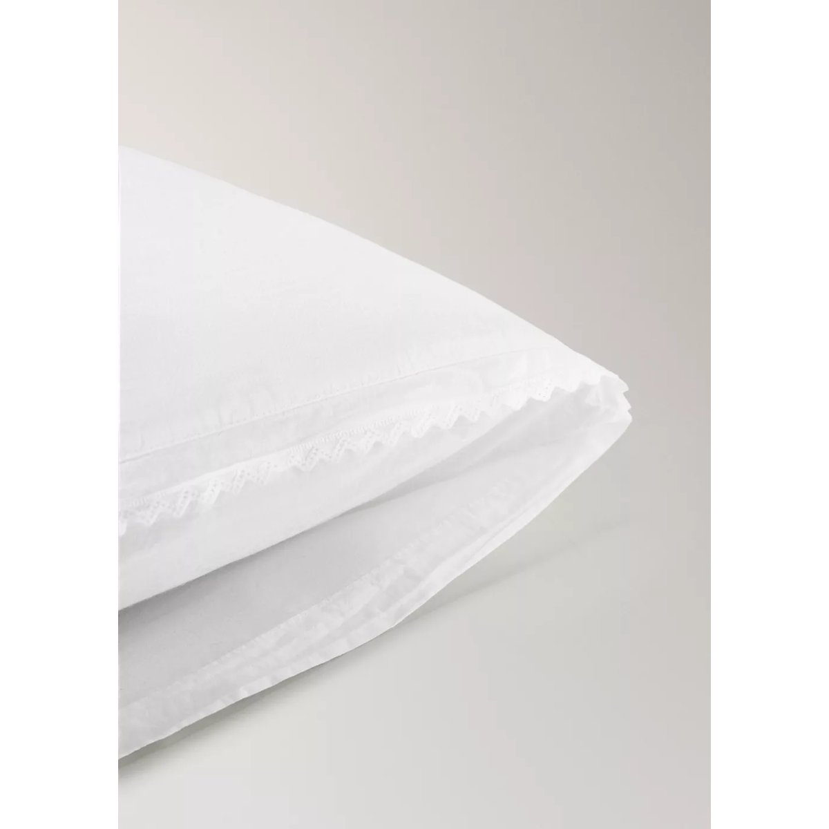 Taie d’oreiller enfant percale garment-washed 50 x 75 cm blanc, MANGO HOME