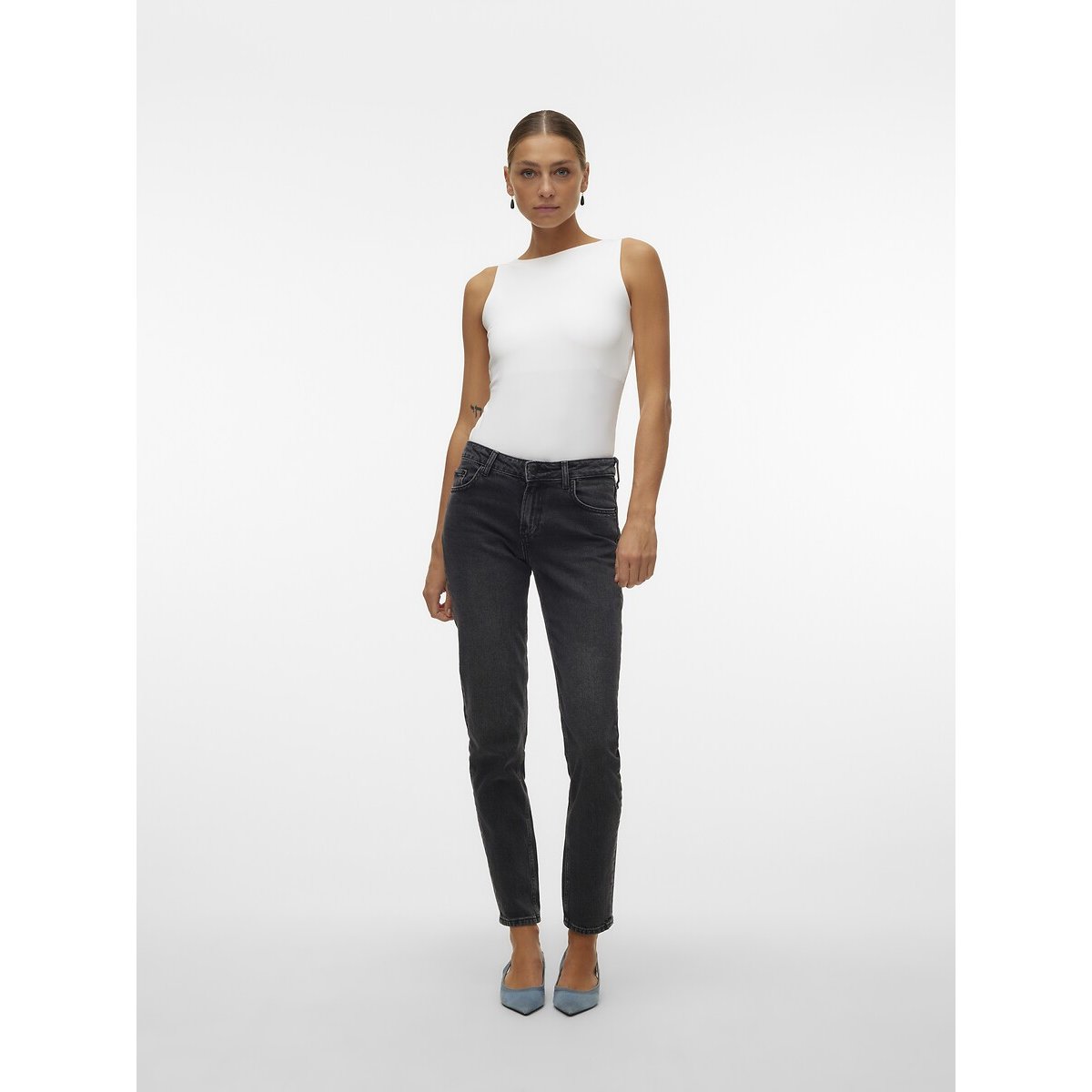 Crew Neck Vest Top white, VERO MODA