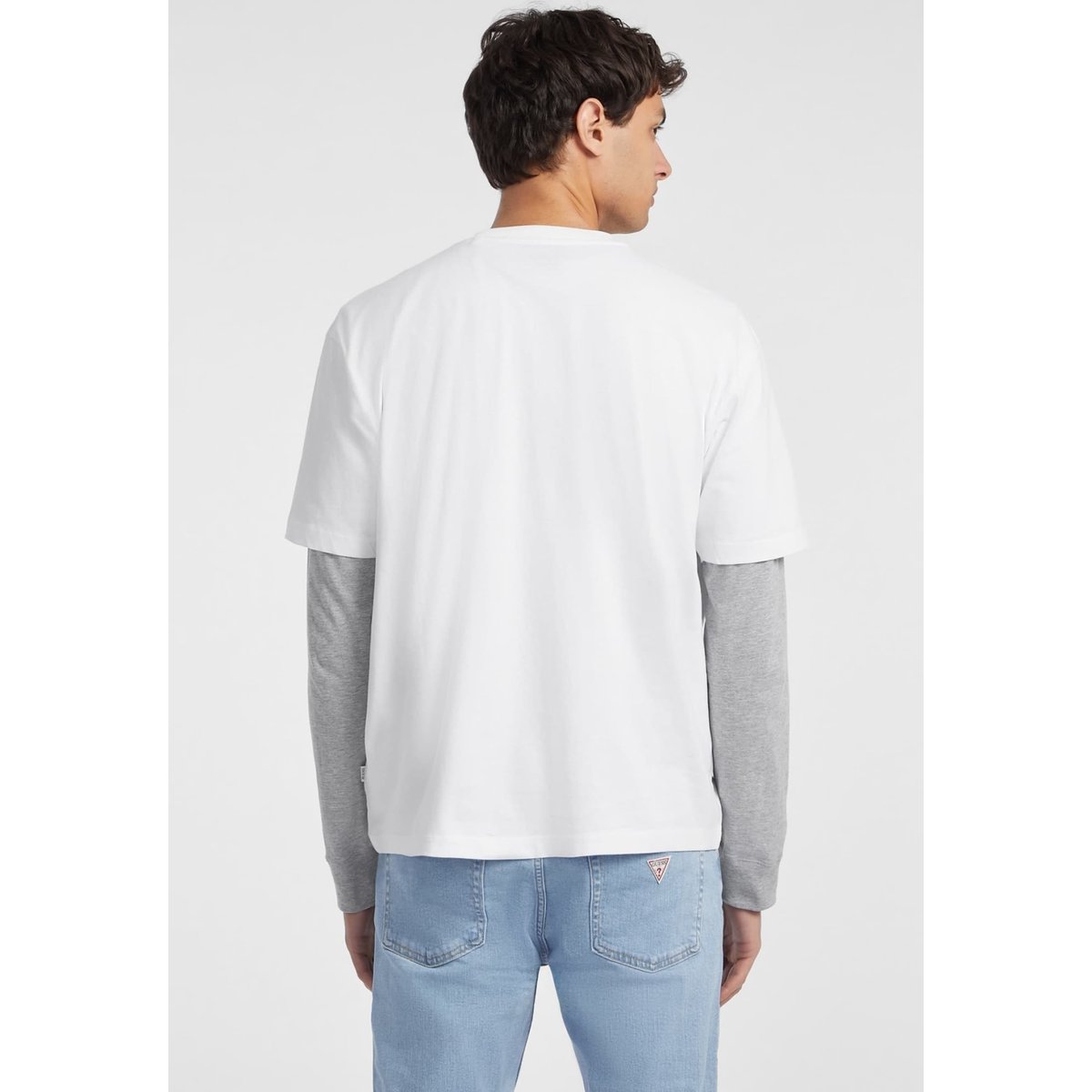 T-Shirt Logo Mixé blanc, GUESS