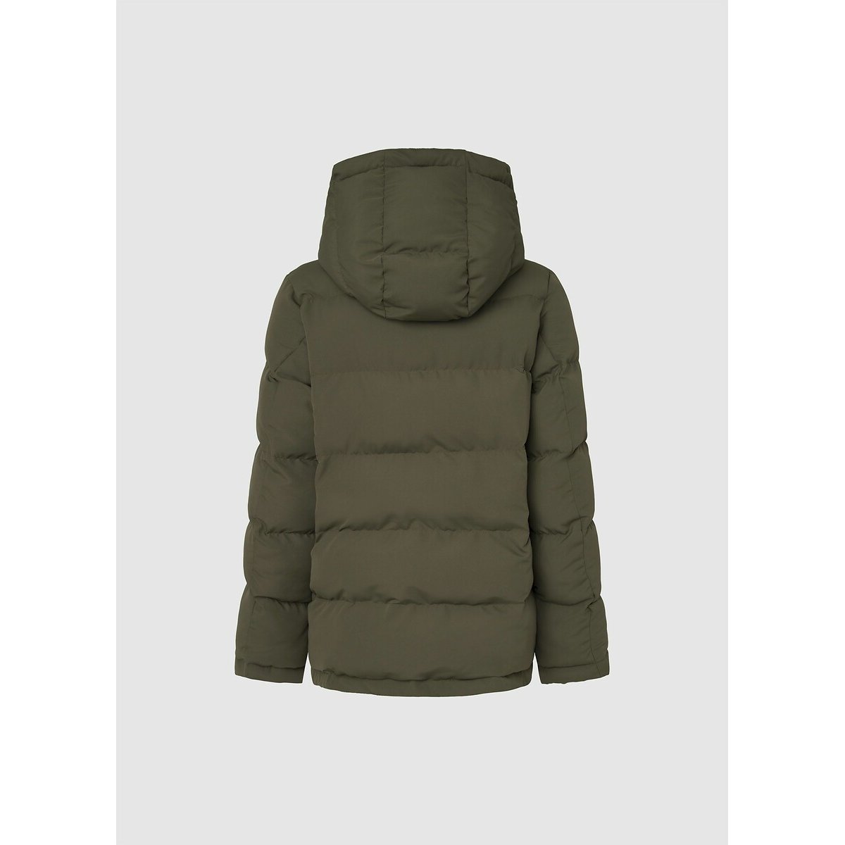 Bibi Short Padded Puffer Jacket with Detachable Hood khaki, PEPE JEANS