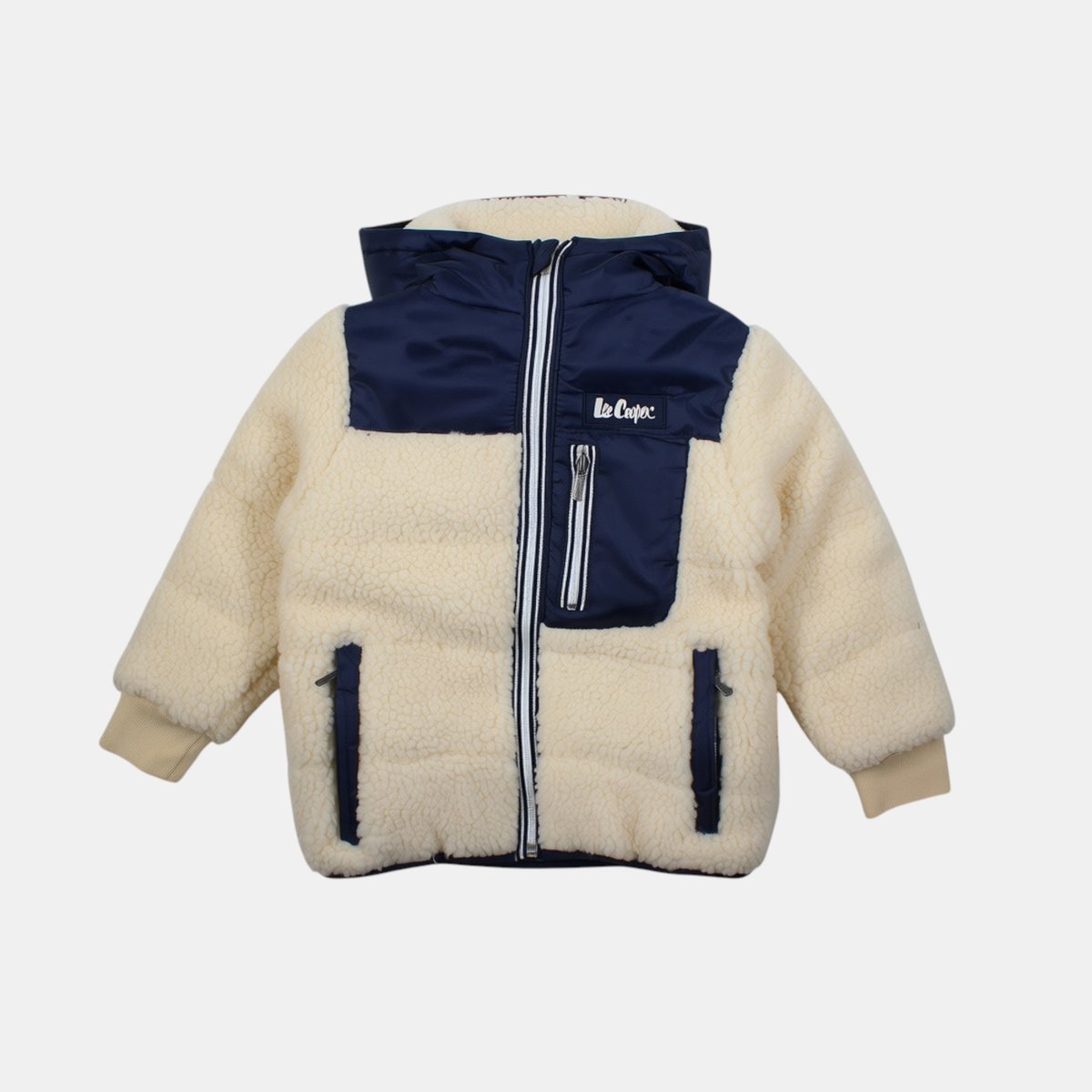 Parka zippée à capuche avec poche poitrine SHERPA marine, LEE COOPER