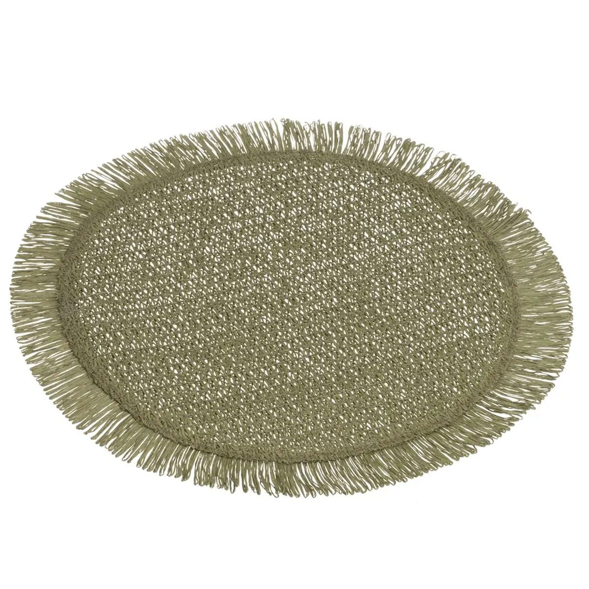 Set de 3 sets de table ronds en fibre beige, vert, marron multicolore, WADIGA