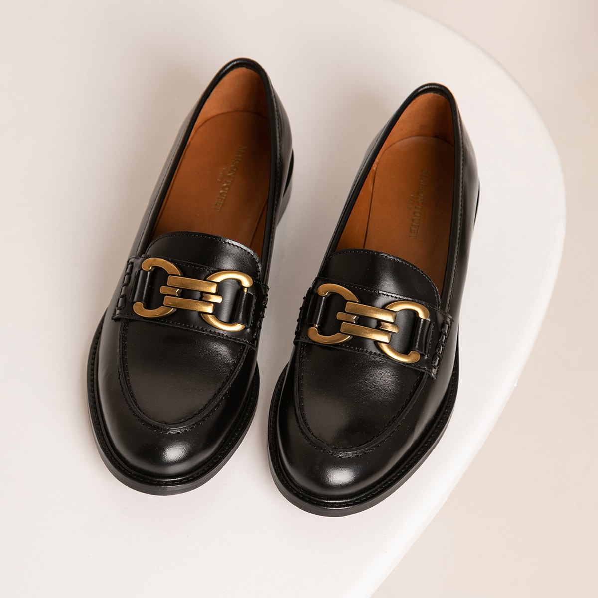 Mocassin Cuir Glacé LYNA noir, MAISON TOUFET