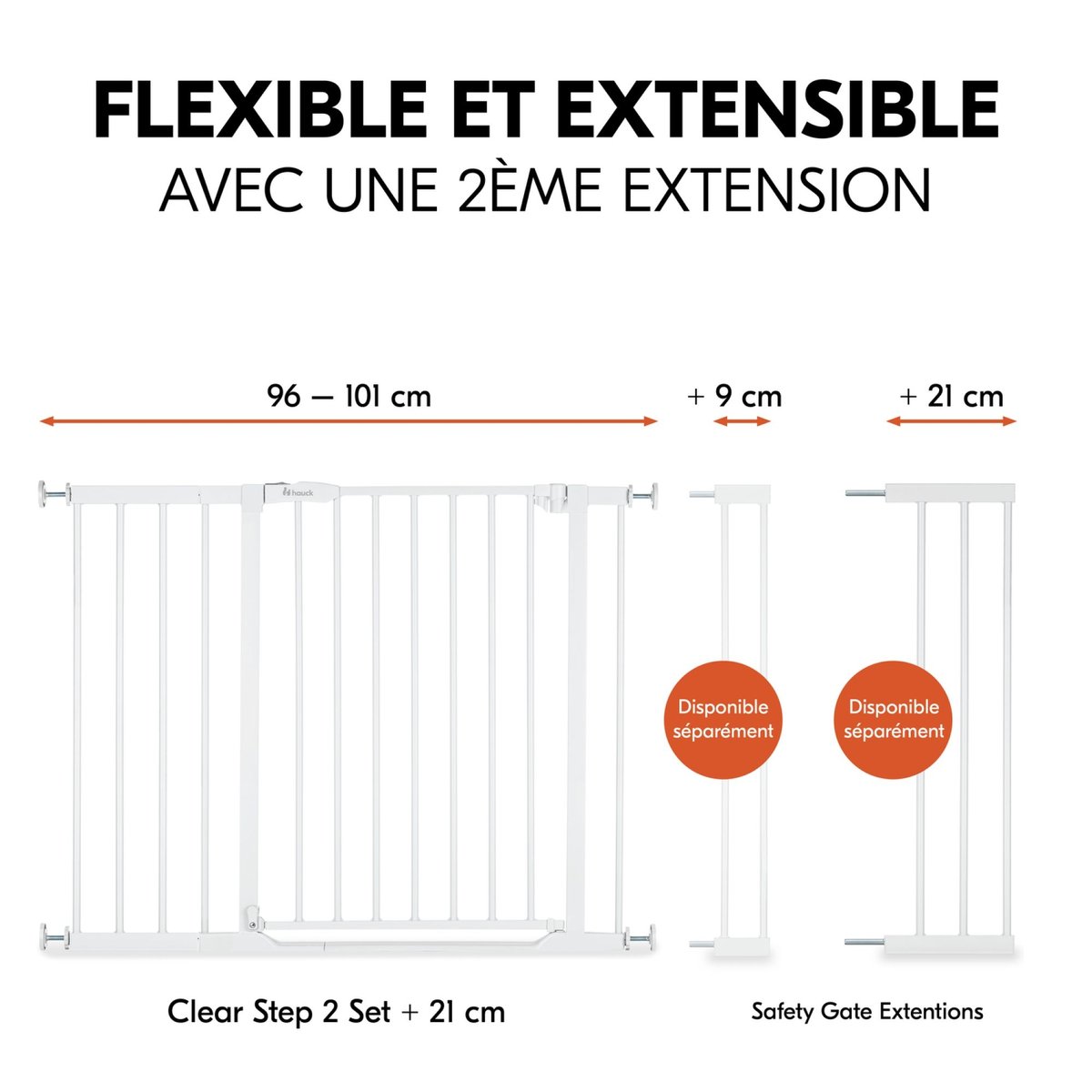Barrière d'escalier +extension blanc, HAUCK