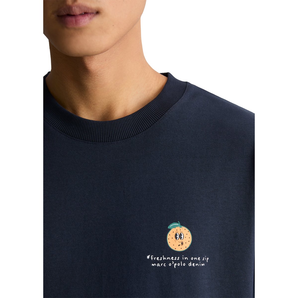 T-shirt surdimensionné avec impression dans le dos bleu foncé, MARC O’POLO DENIM