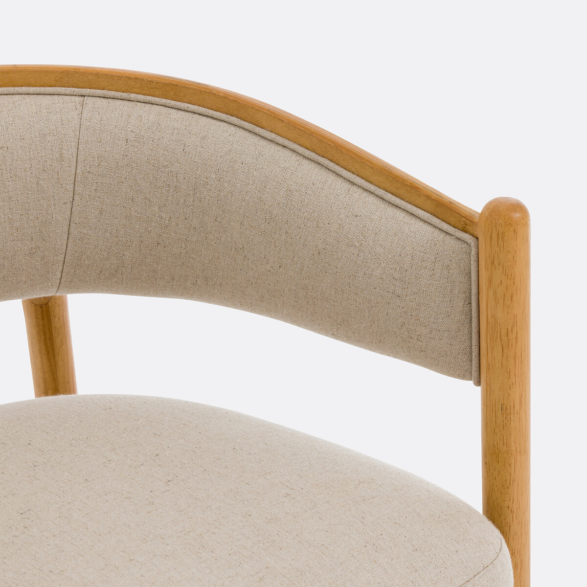 Poltrona da tavolo hevea e cotone/lino, Natesse lino naturale, LA REDOUTE INTERIEURS