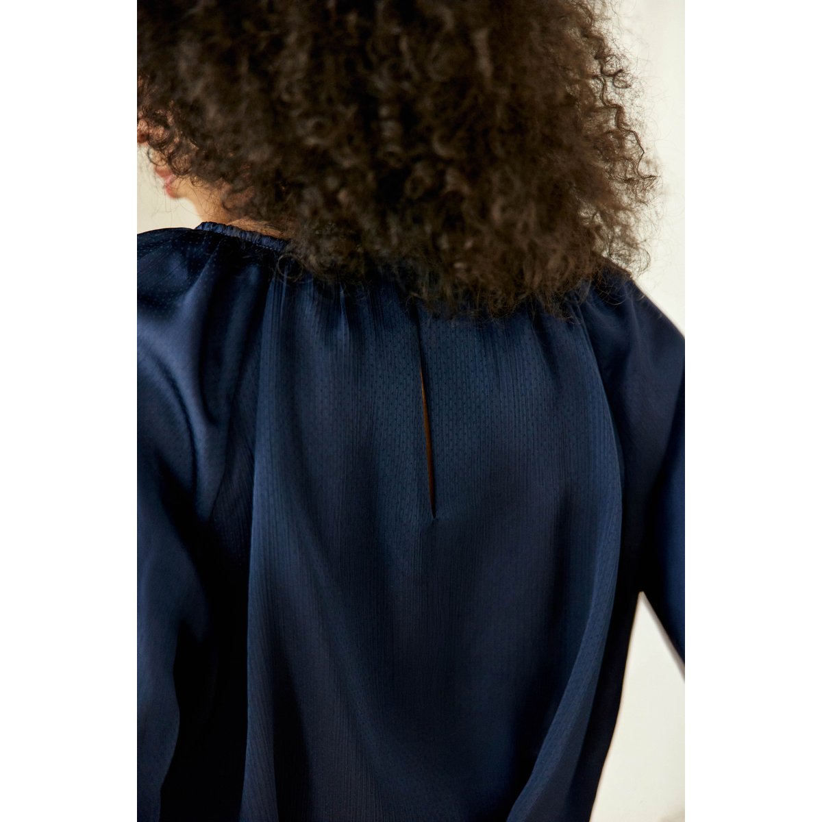Blouse manches longues col rond uni BINTA 25-marine, LA PETITE ETOILE