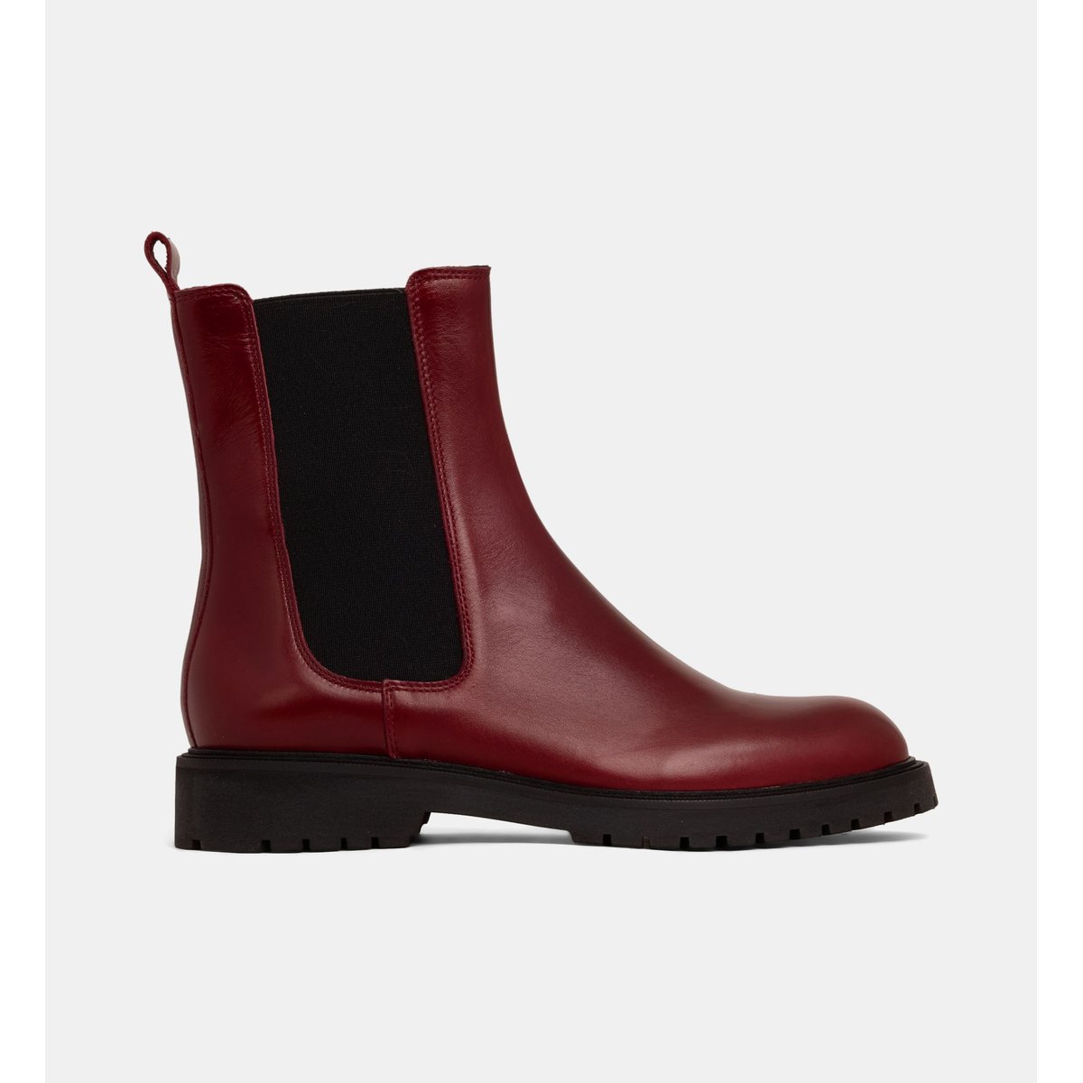 Boots chelsea plates arielle cuir bordeaux, GALERIES LAFAYETTE