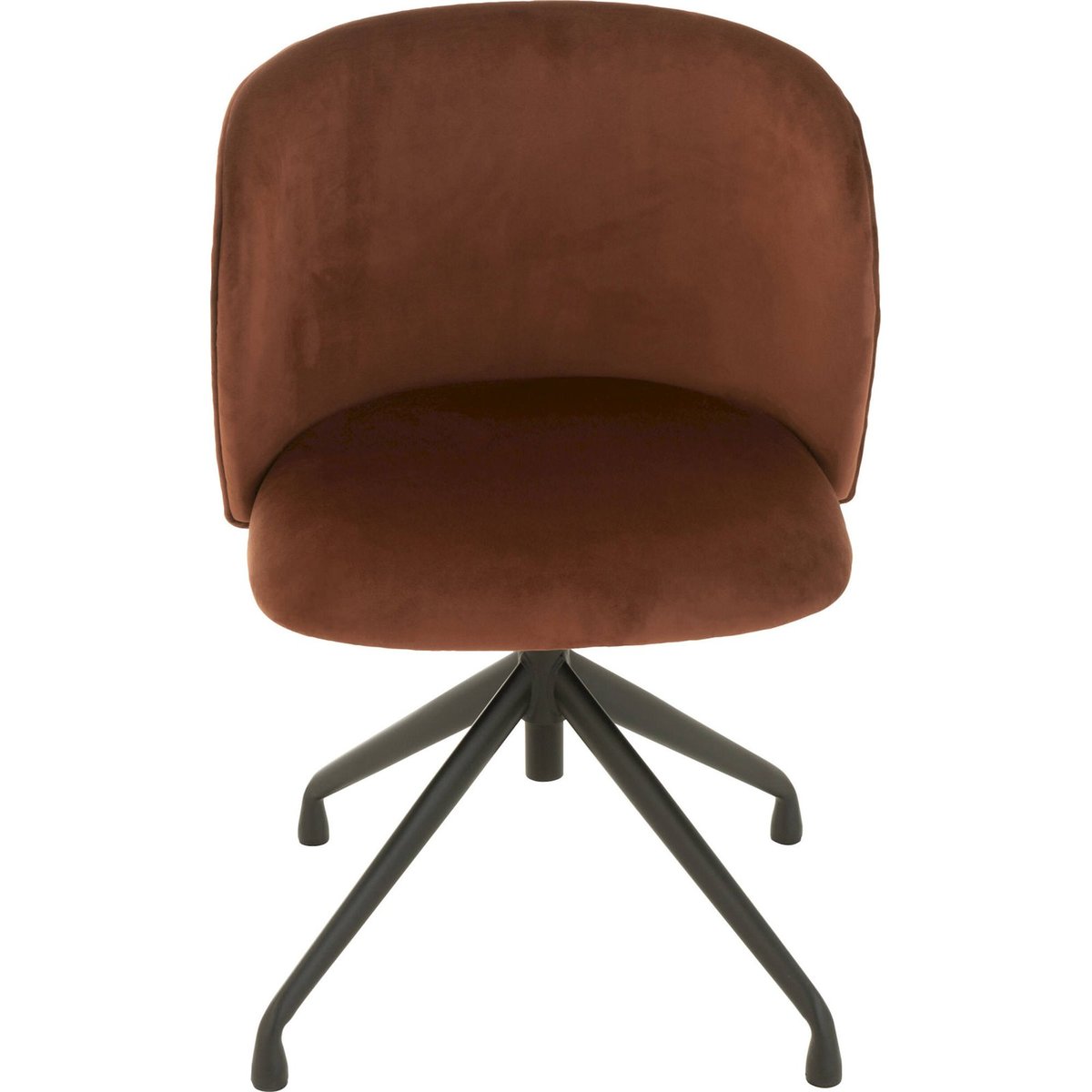 Chaise de bureau pivotante en velours marron foncé velours, RECOLLECTION