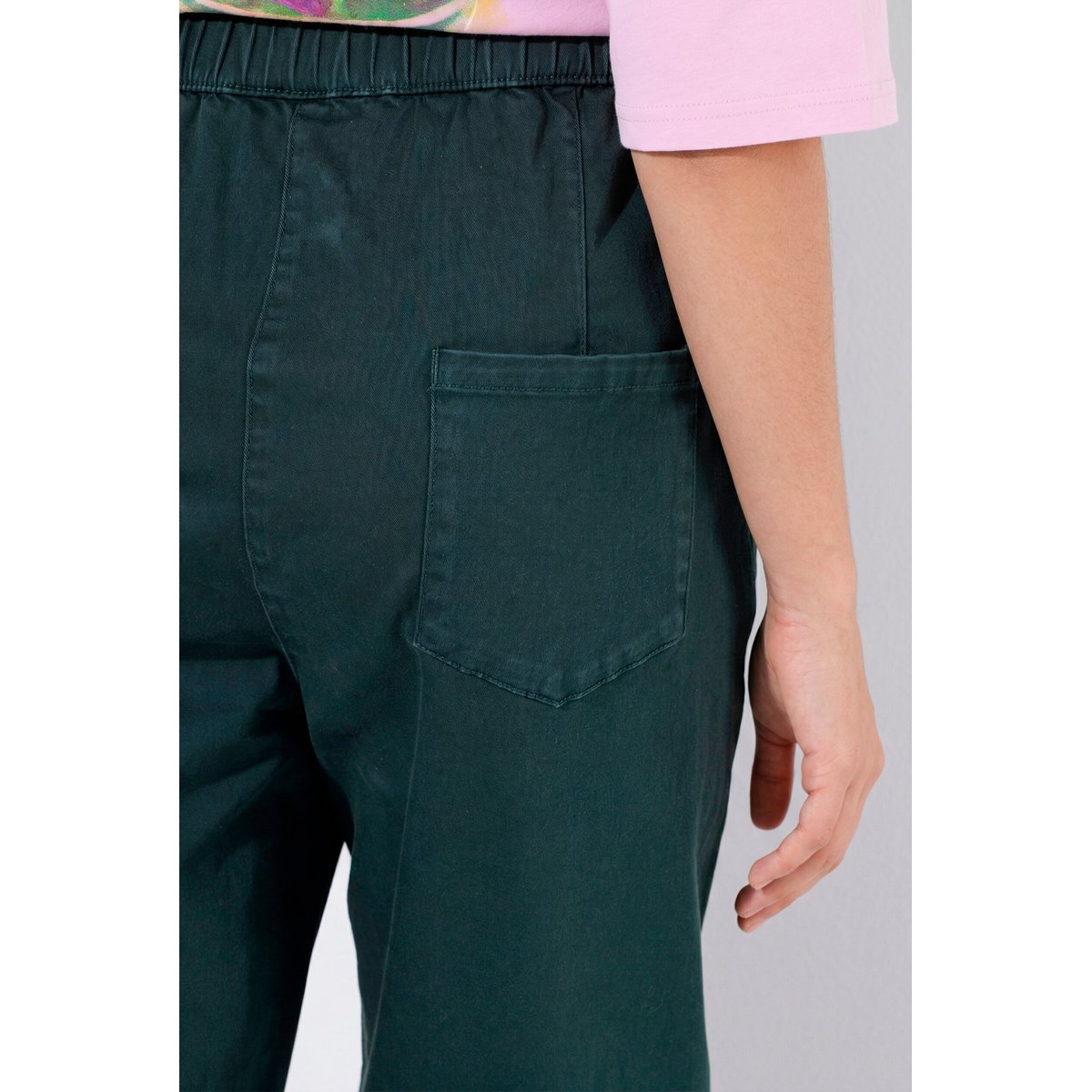 Pantalon Barrel en coton bio kaki, ULLA POPKEN
