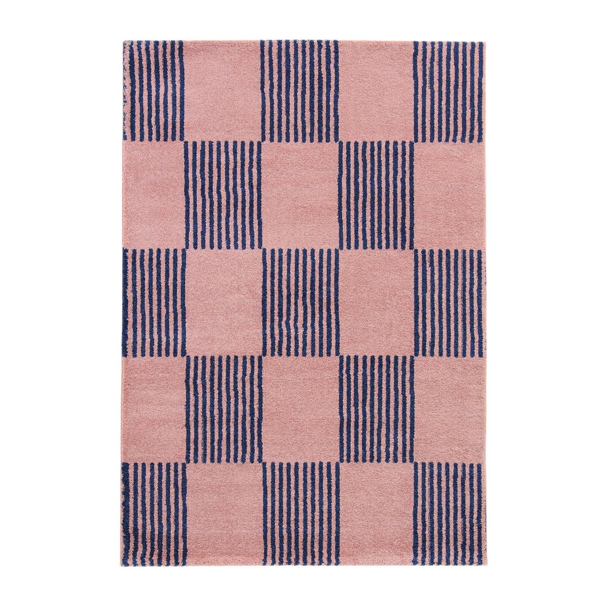 Tapis intérieur rectangulaire damier FERGEW bleu / rose, SWEEEK