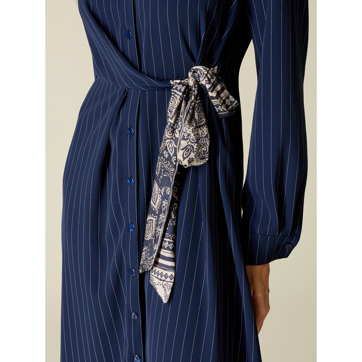 Robe chemisier à rayures bleu, OLTRE