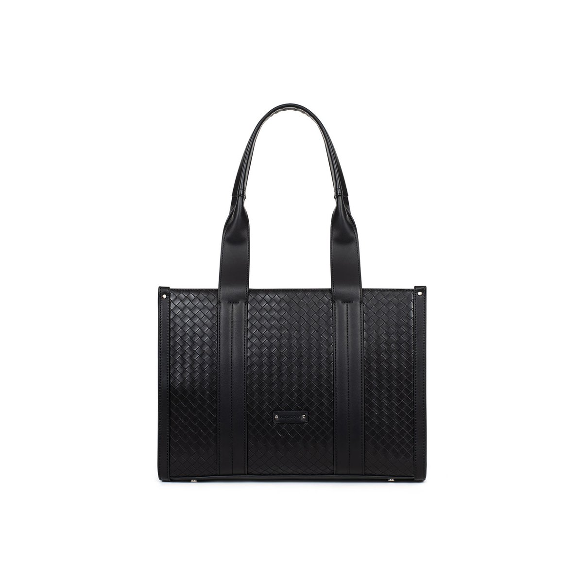 Sac porté épaule 2 anses NILA noir, HEXAGONA