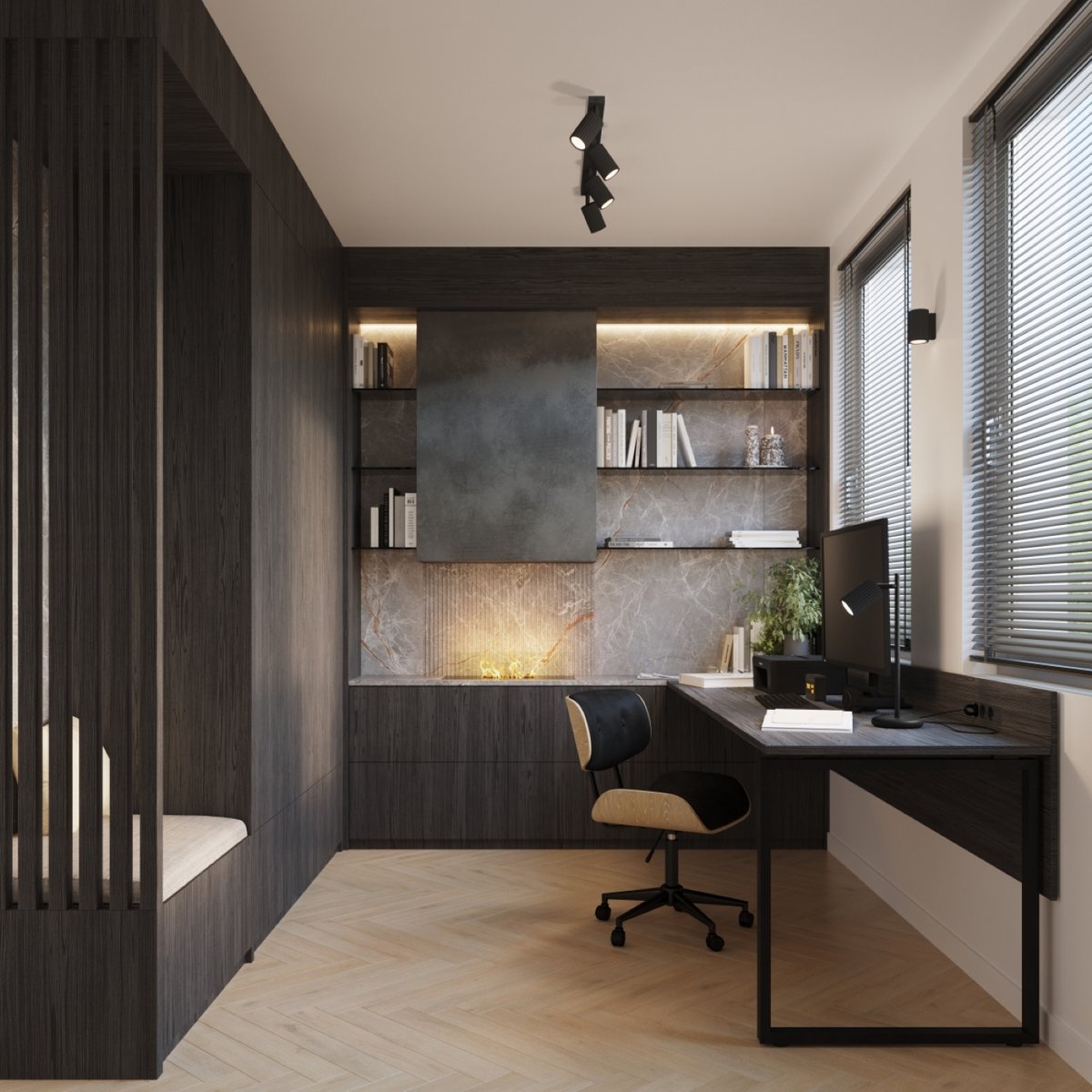 Applique Aluminium Noir GU10 1 Karbon 10 noir, EDEN