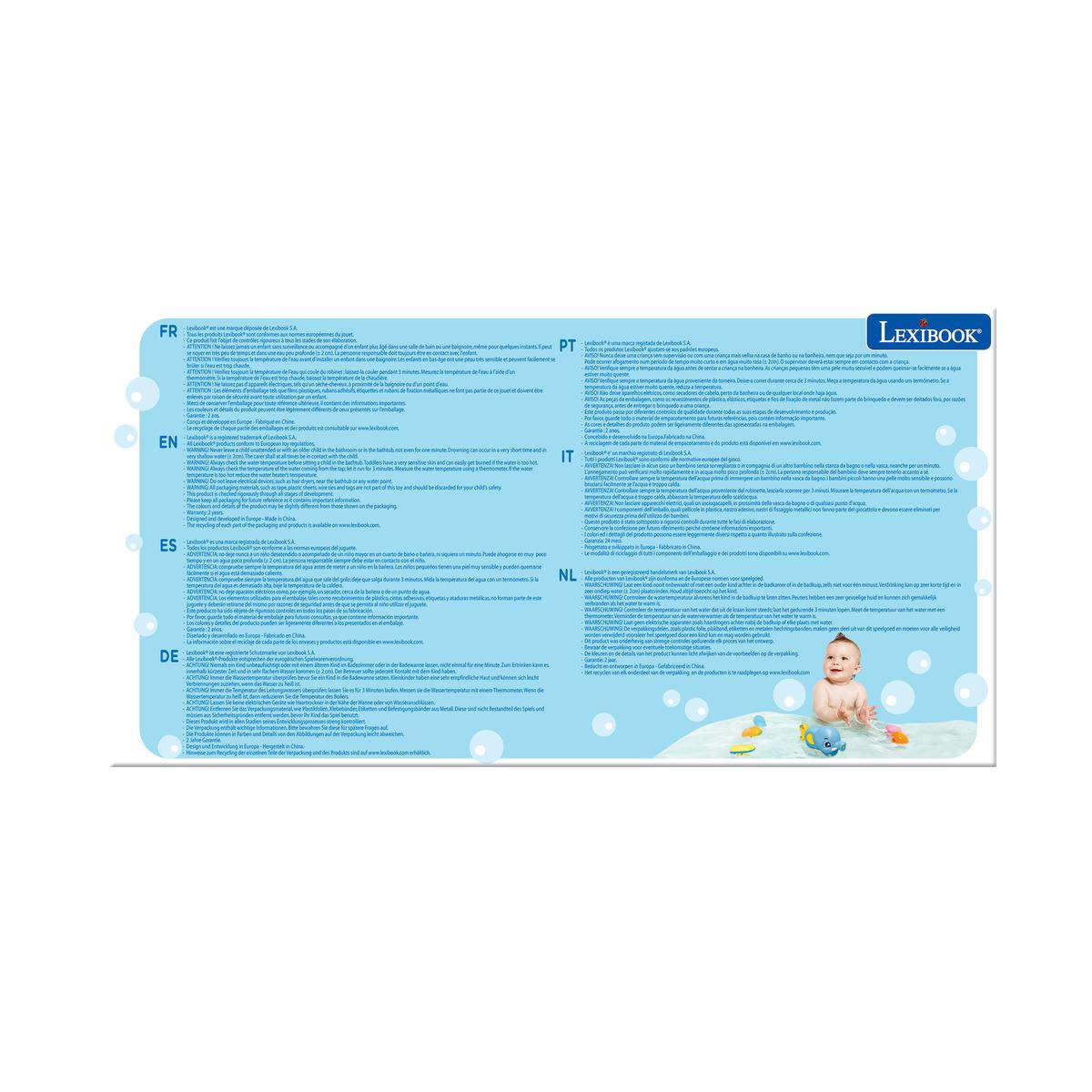 Elephant Arroseur jouet de bain bleu, LEXIBOOK