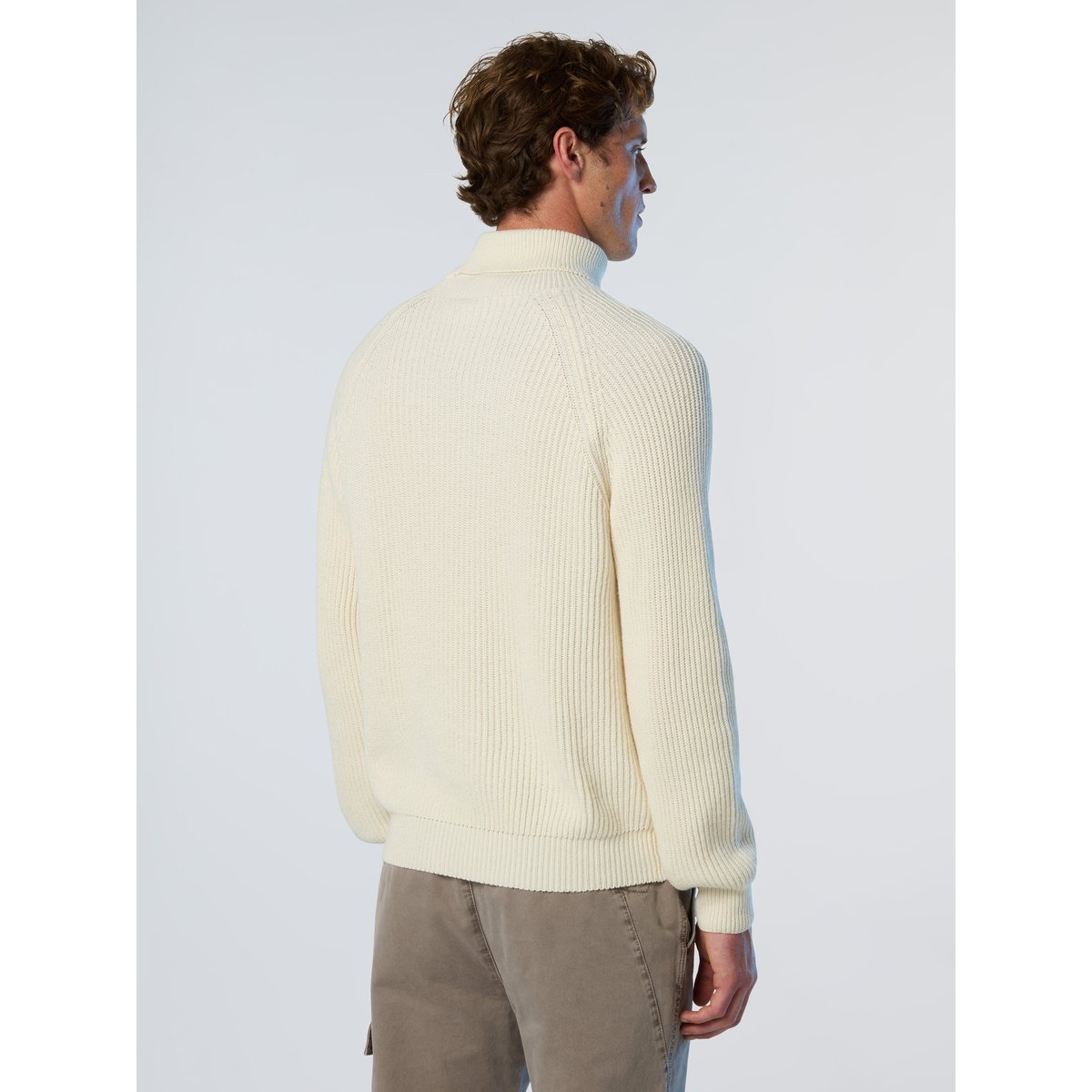 Pull pêcheur à col roulé côtelé crème, NORTH SAILS