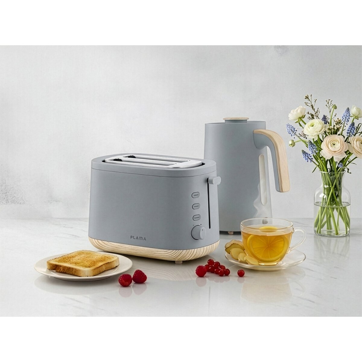Torradeira 1050W, FLAMA cinzento, FLAMA