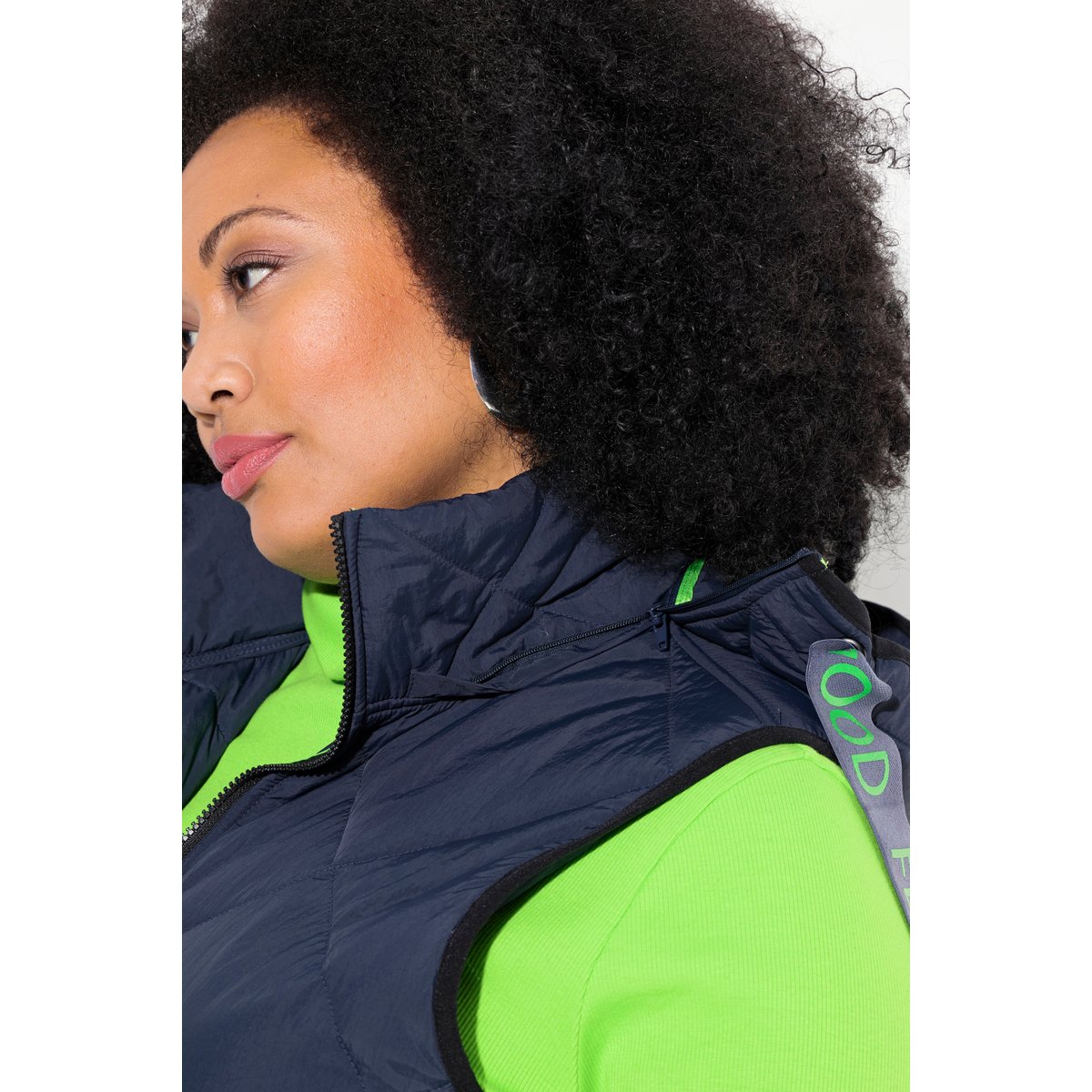 Gilet matelassé à capuche amovible marine, ULLA POPKEN