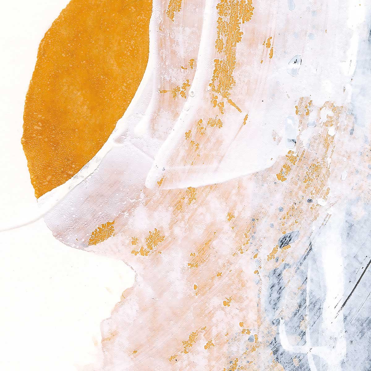 Tableau Coup de pinceau orangé tableau alu dibond, HEXOA
