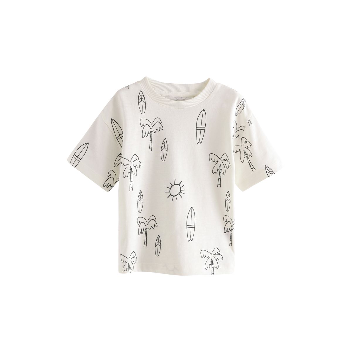 T-shirt à manches courtes, lot de 3 mono/vert kaki, NEXT