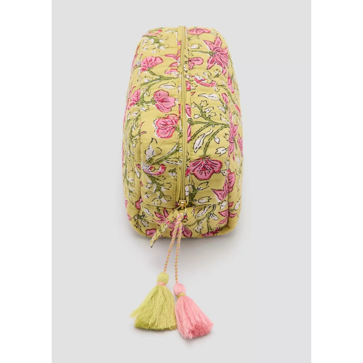 Sac cosmétique à fleurs vert, MANGO