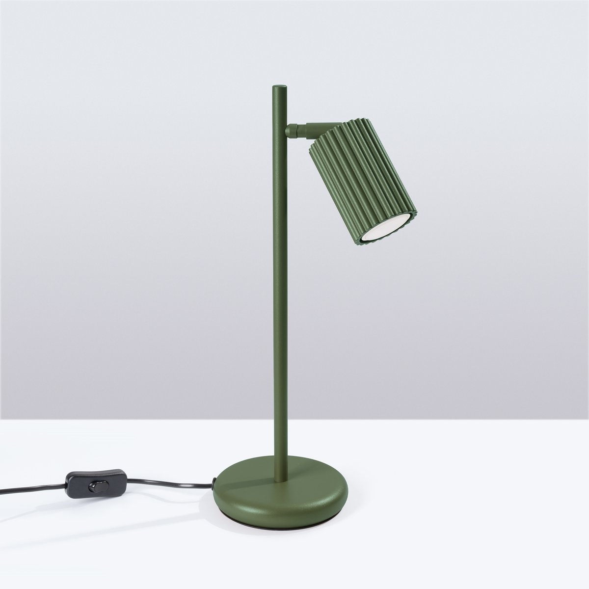 Lampe à poser Aluminium Vert Olive GU10 1 Karbon vert, EDEN