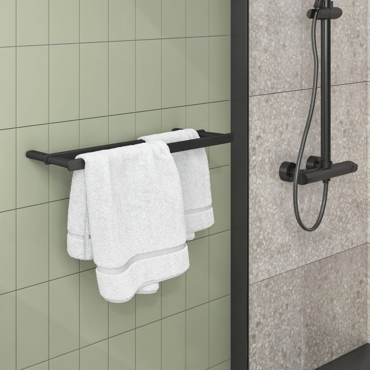Porte-serviette en aluminium, REMIX noir, SENSEA