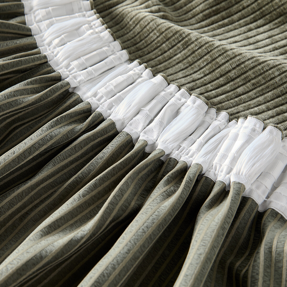 Carly Corduroy Pencil Pleat/Wave Header Curtain khaki, LA REDOUTE INTERIEURS