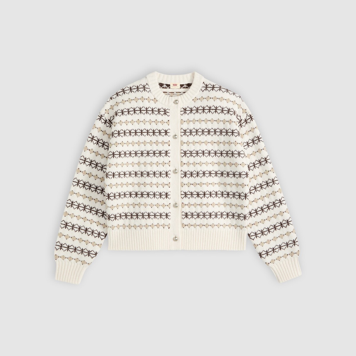 Chaqueta de cuello redondo, CHARLOTTE rayas crudo/marrón, LEVI'S