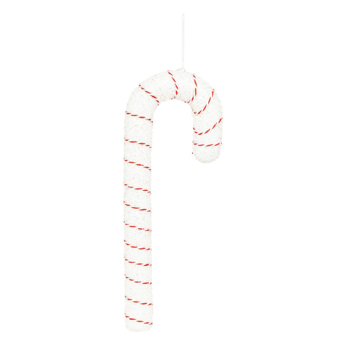 Décoration sucre d'orge H50 cm 20 LED blanc chaud à piles multicolore, FEERIC LIGHTS & CHRISTMAS