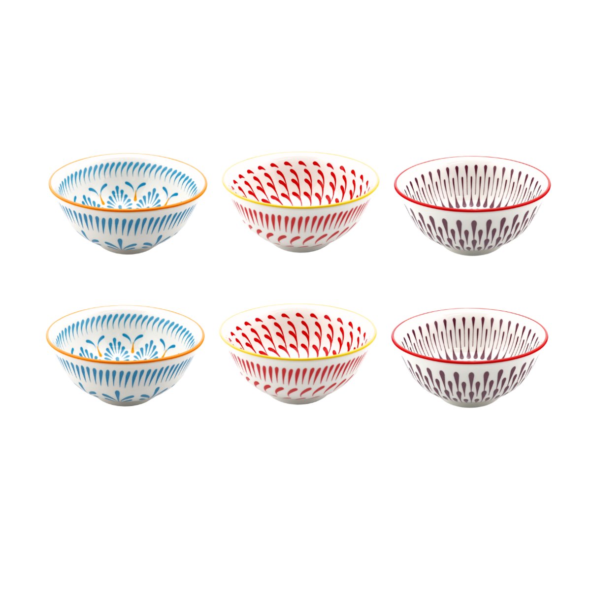 Lot de 6 bols médiums, KYOTO multicolore, ARTIME
