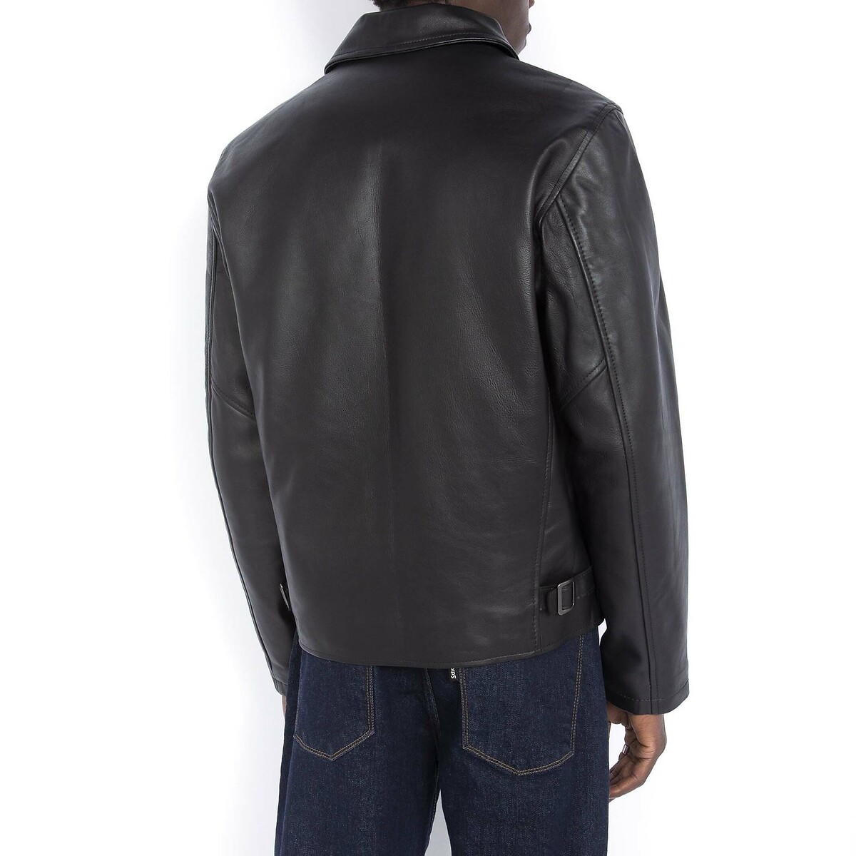 Leather Collared Jacket black, SCHOTT