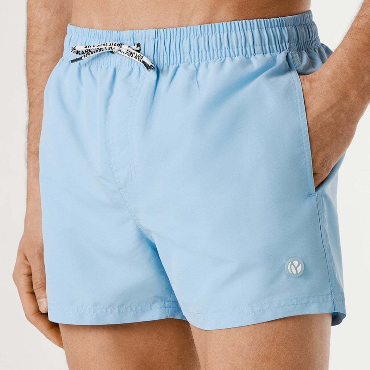 Short De Bain Logo Circulaire bleu oxford, PEPE JEANS