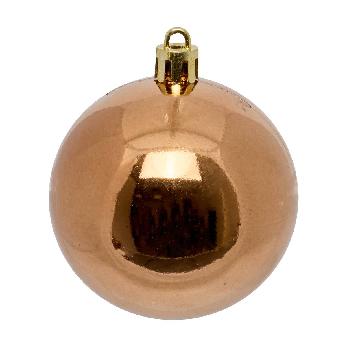 Lot de 6 boules de Noël en plastique motif léopard ambré D. 60 mm dore, FEERIC LIGHTS & CHRISTMAS
