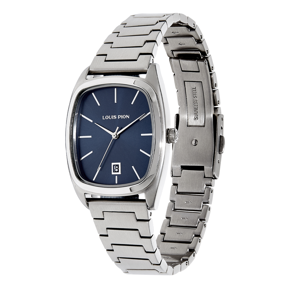 Montre Analogique  ARSÈNE argenté bleu foncé argenté, LOUIS PION
