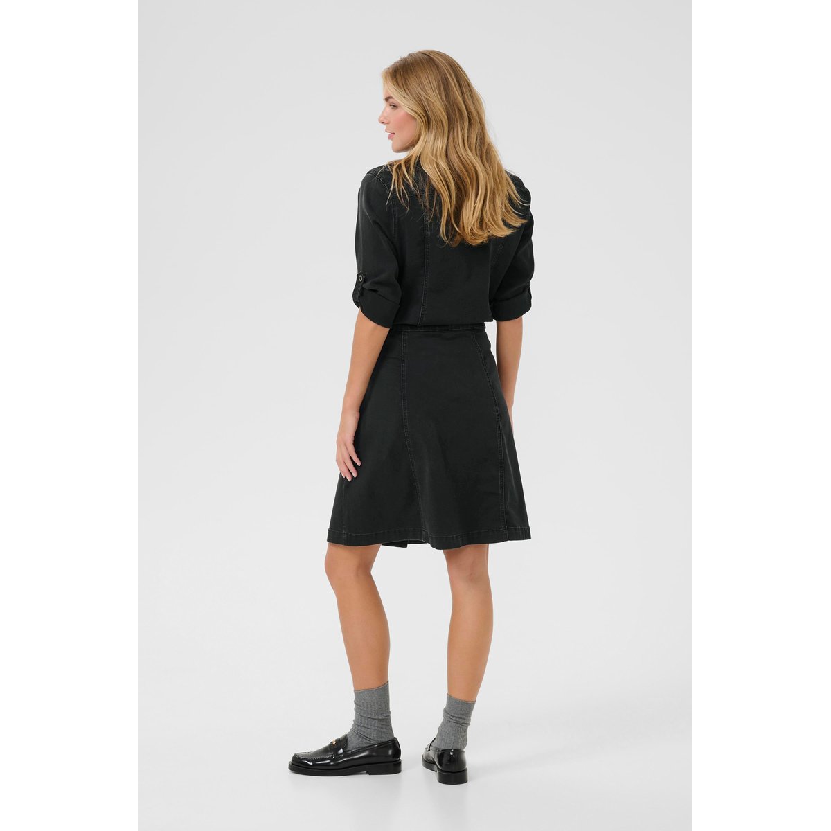 Jupe en jean noir black washed denim, CREAM