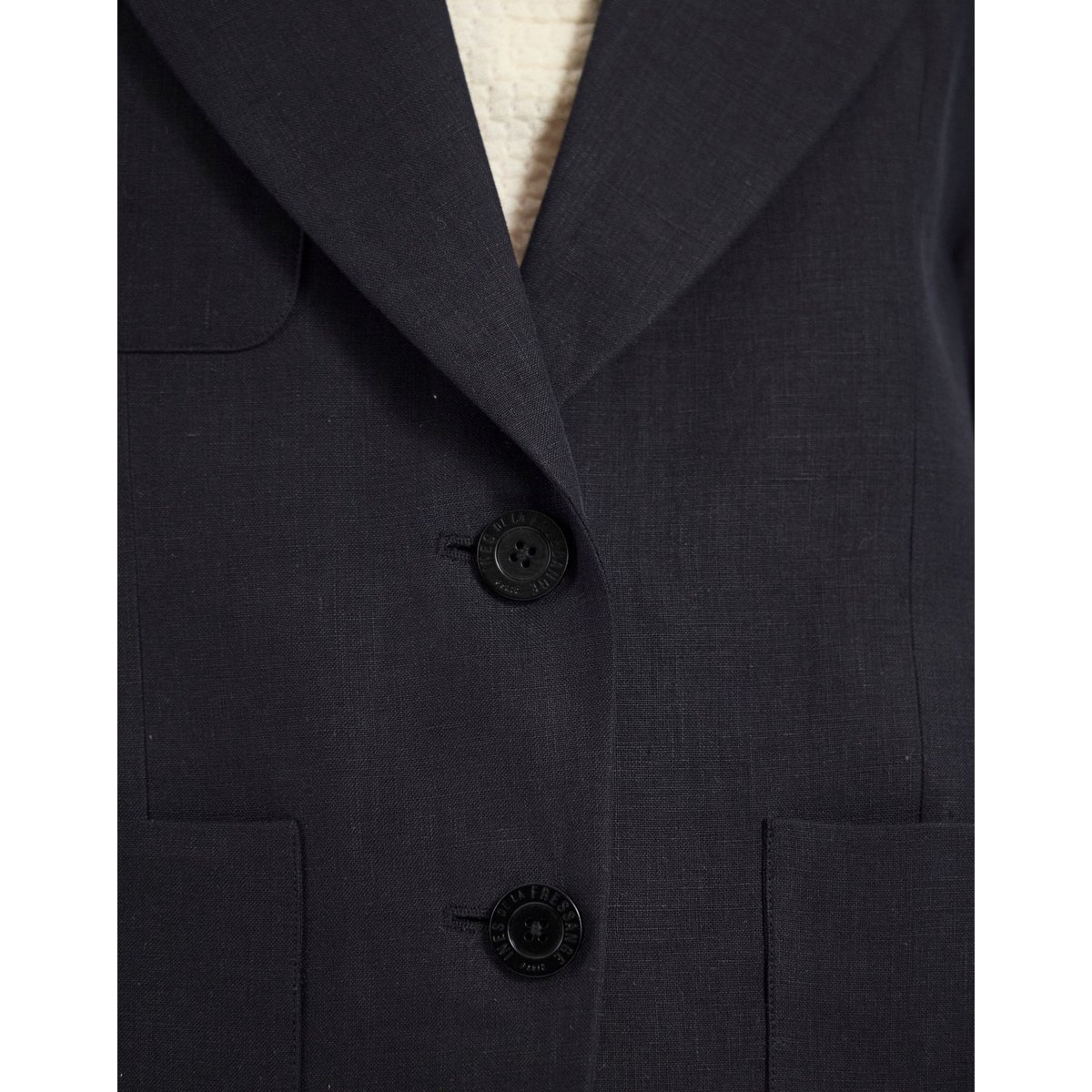 Veste Thadee en lin noir noir, INES DE LA FRESSANGE PARIS