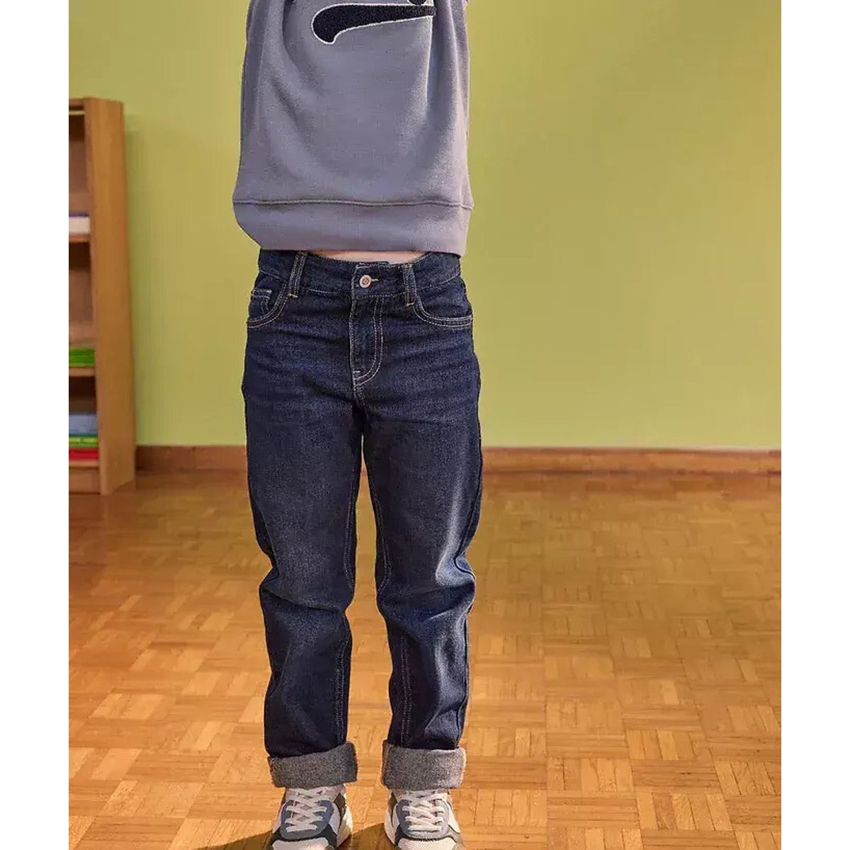 Jeans dritti blu denim, TAPE A L'OEIL
