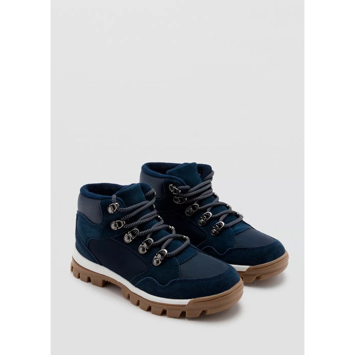 Bottes lacets élastiques bleu marine, MANGO KIDS