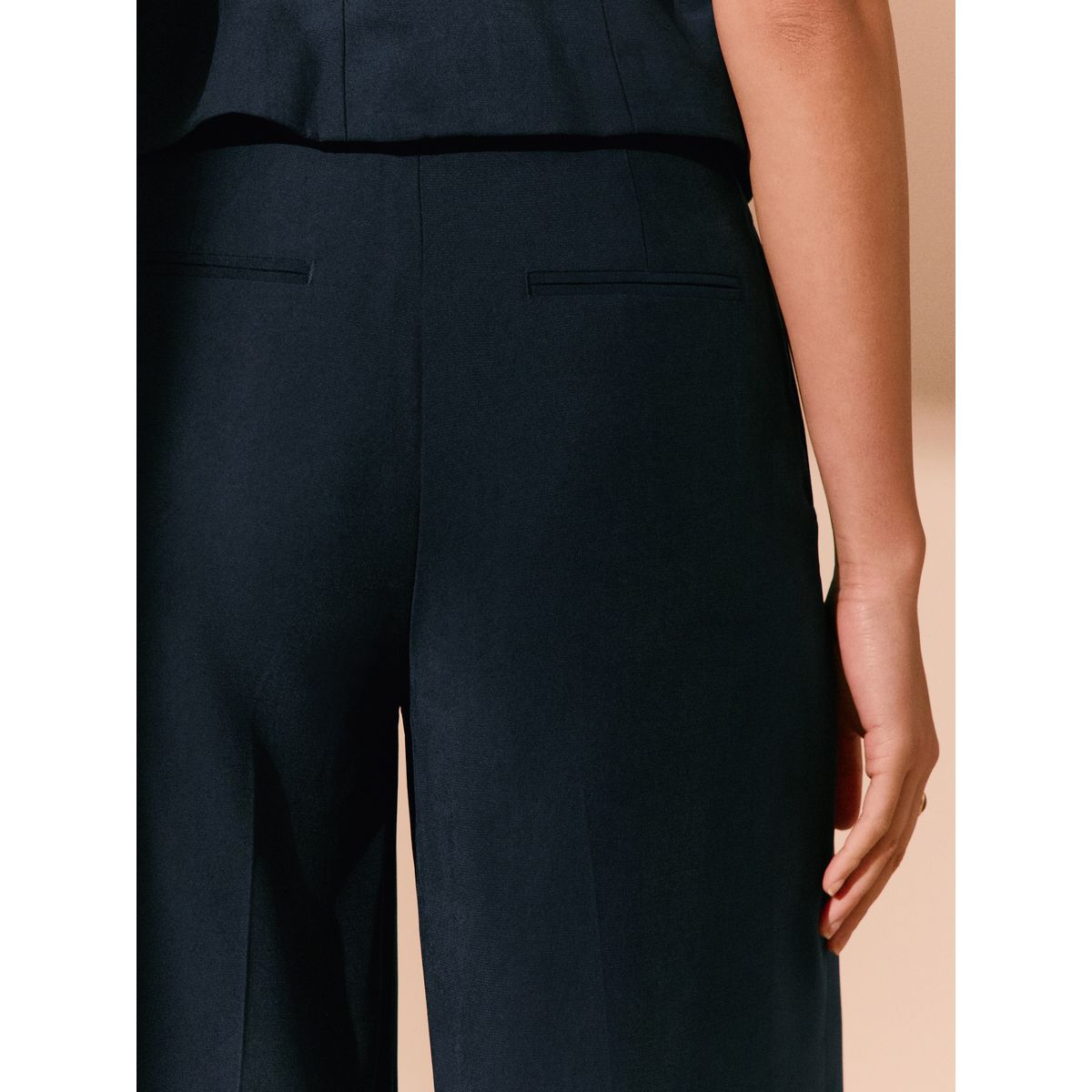 Pantalon large bleu marine, NEXT