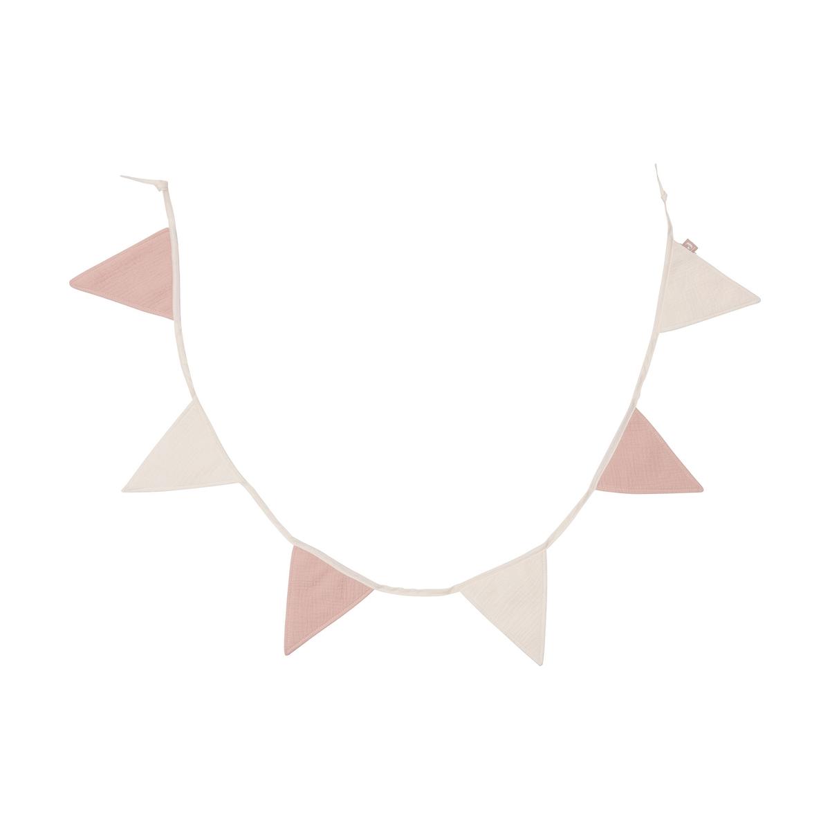 Guirlande de fanions rose, écru, JOLLEIN