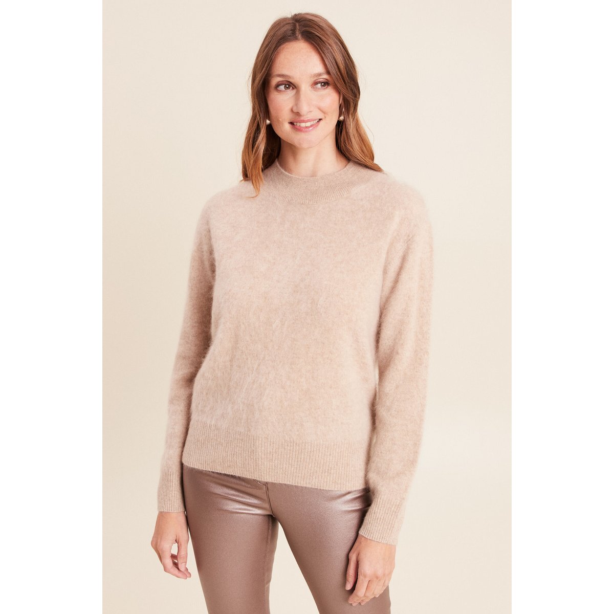 Pull en cachamire col montant sable, BREAL