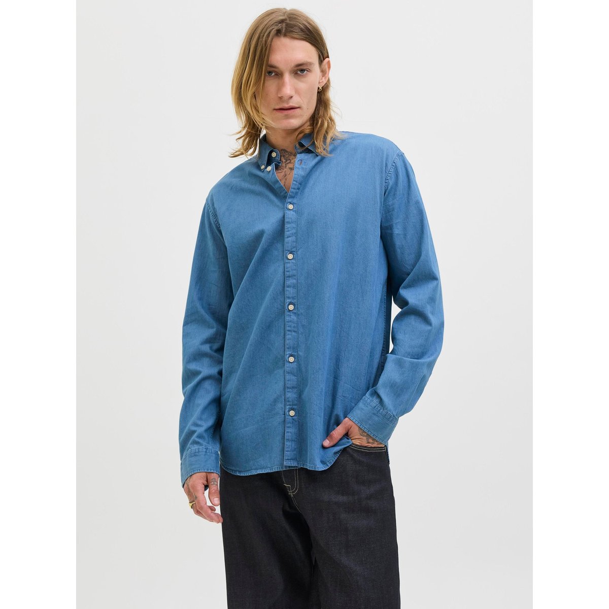 Chemise En Denim medium blue denim, JACK & JONES